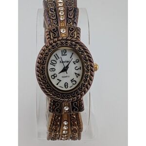 Xavier Watch Women 25mm Case Copper Bangle Band MOP Dial-‎ New Battery